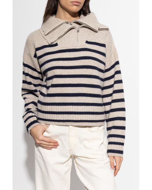 Rag & Bone Gray Sweater With A Zip Collar