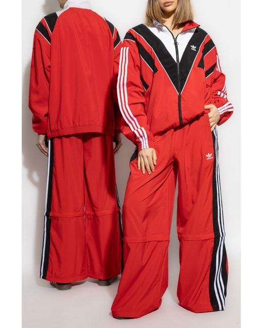 Adidas Originals Red Jacket With Stand-Up Collar