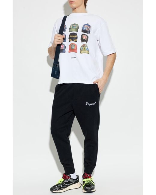 DSquared² Black Sweatpants With Logo for men