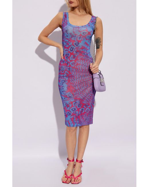 Versace Purple Sleeveless Dress