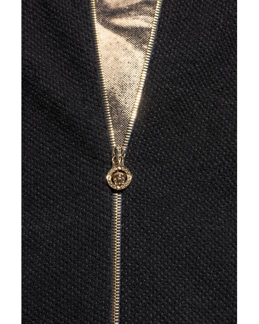 Versace Black Cardigan With Stand-Up Collar for men