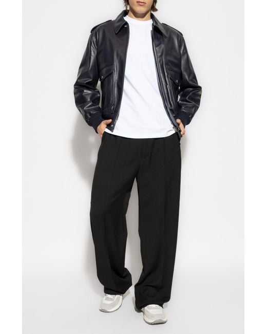 Givenchy Gray Leather Jacket for men