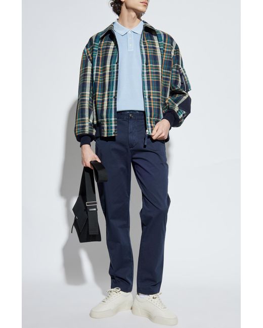 Woolrich Blue Cotton Trousers for men