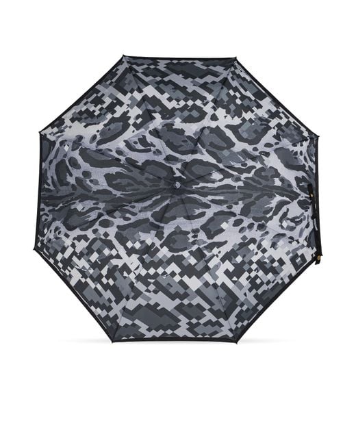Moschino Gray Folding Umbrella