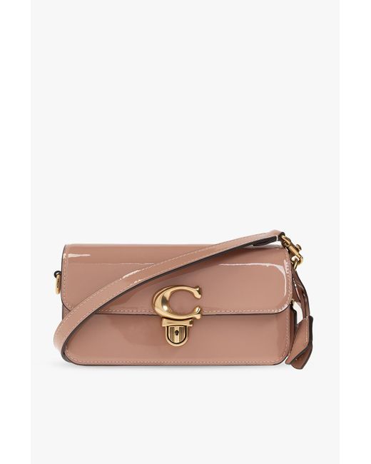 COACH Pink 'studio Baguette' Bag In Patent Leather