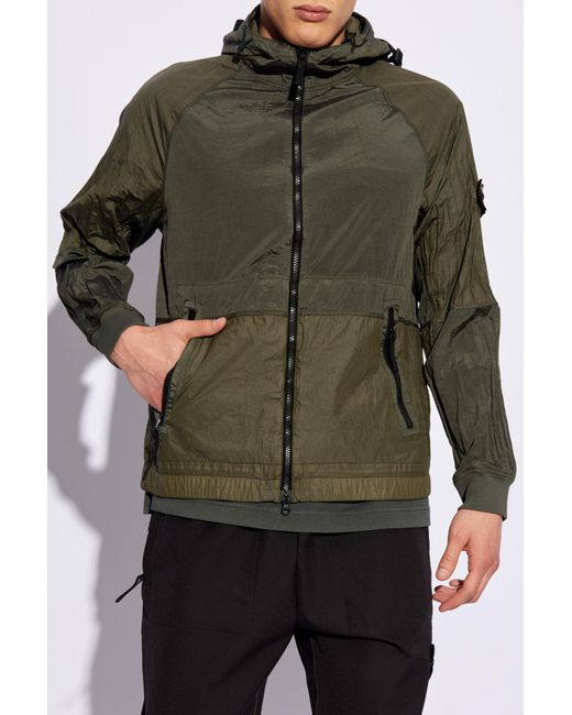 Stone Island Green Hooded Jacket, for men