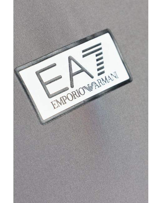 EA7 Gray Light Jacket With Hood for men