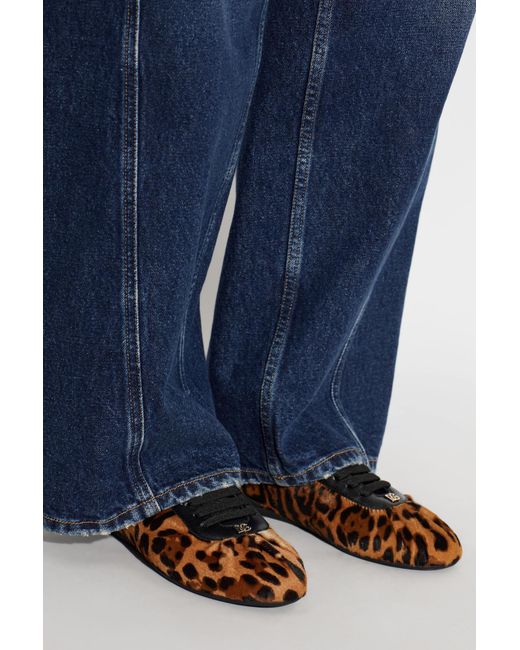 Dolce & Gabbana Brown Sports Shoes With Animal Motif