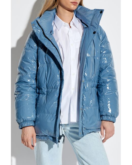 Yves Salomon Blue Reversible Jacket With Detachable Hood