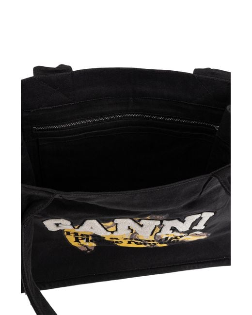 Ganni Black Shopper-Type Bag