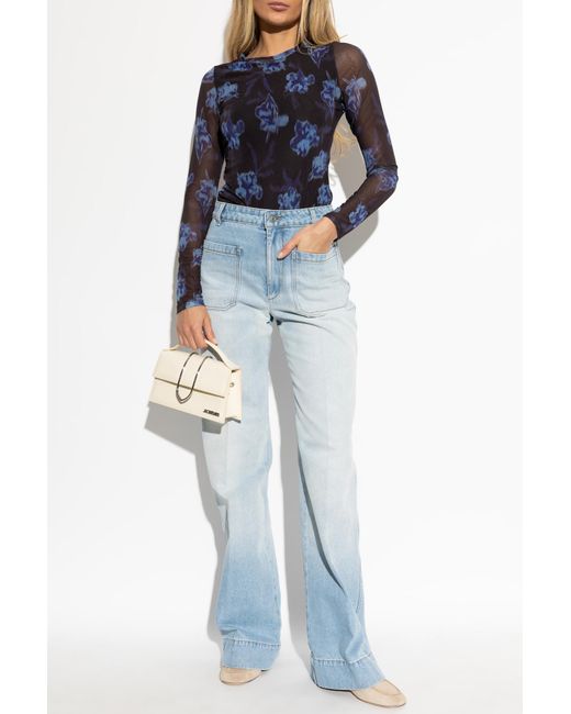 Rag & Bone Blue Floral Motif Top