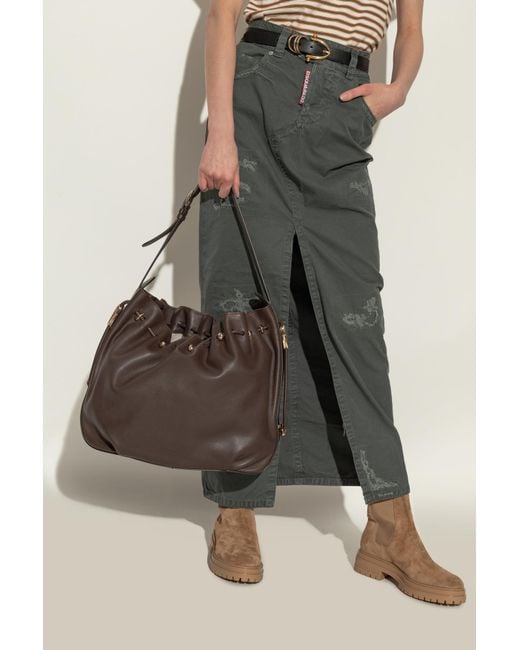 Zimmermann Brown 'Halcyon Large' Shoulder Bag 'Bucket' Type