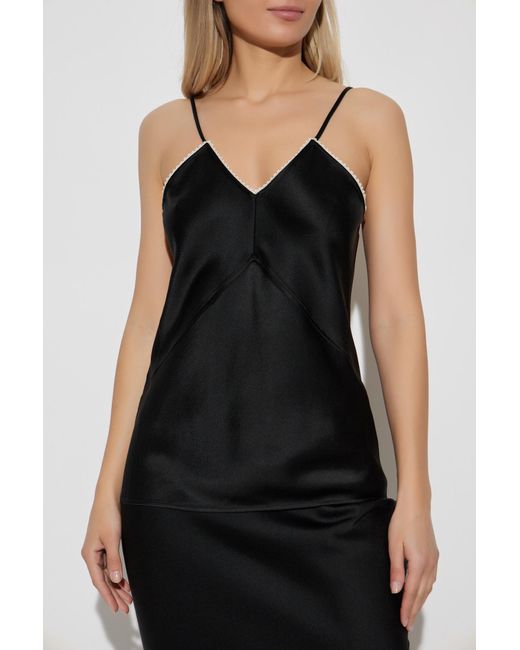 Victoria Beckham Black Top On Straps "Marion"