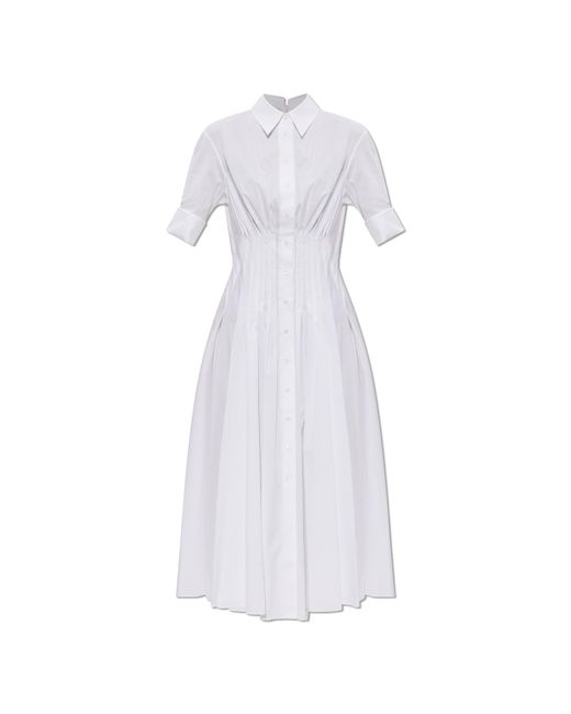 Marni White Cotton Dress With Darts