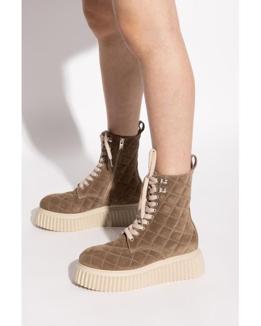 Agl Attilio Giusti Leombruni Brown Suede Platform Shoes "Elsa"