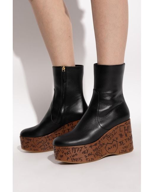Chloé Black 'Maxime' Wedge Ankle Boots