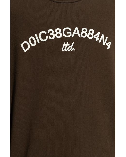Dolce & Gabbana Brown Printed Sweatshirt, for men