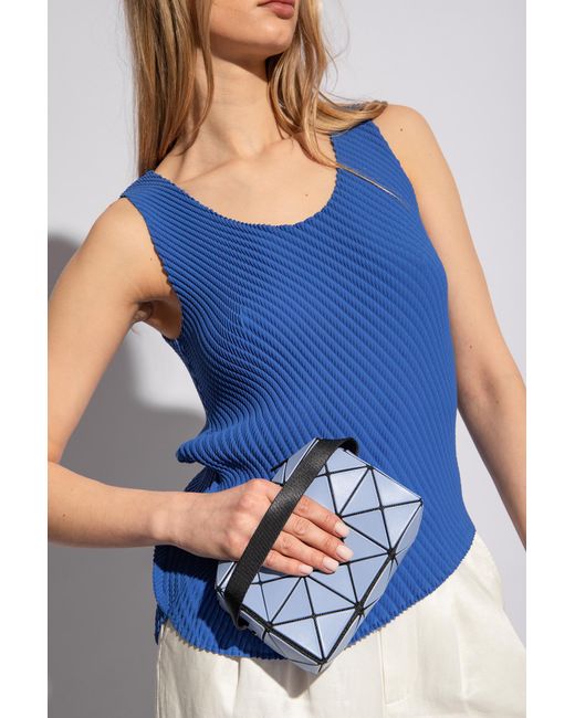 Bao Bao Issey Miyake Blue Shoulder Bag With Geometrical Pattern,