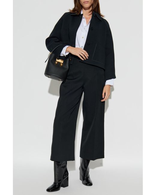 Marni Black Wool Pleated Trousers