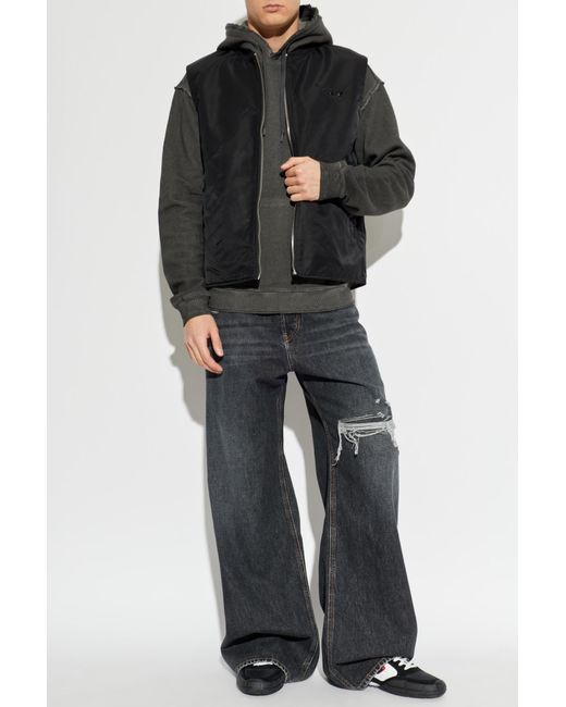 DIESEL Black Vest 'W-Type-D1-Sl' for men