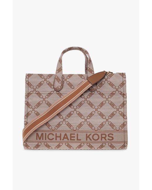 MICHAEL Michael Kors 'gigi Large' Shopper Bag in Brown | Lyst