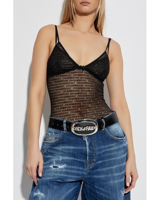 DSquared² Blue Lace Camisole Top