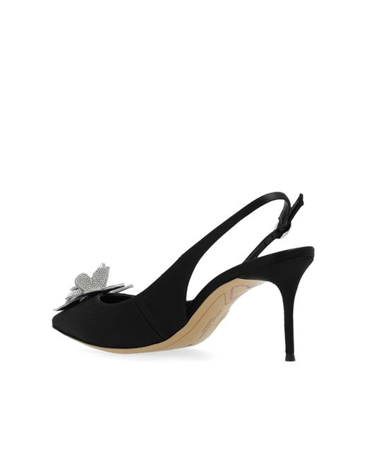 Sophia Webster Black Satin High Heels Titania