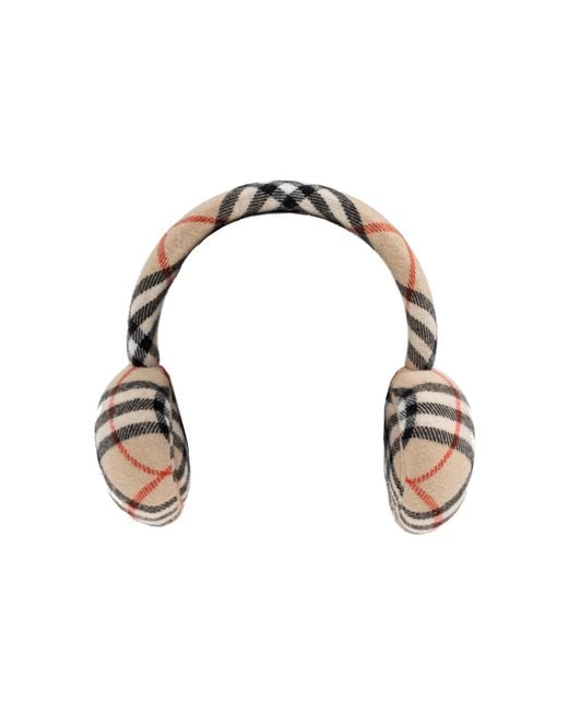 Burberry Natural Plaid Pattern Earmuffs