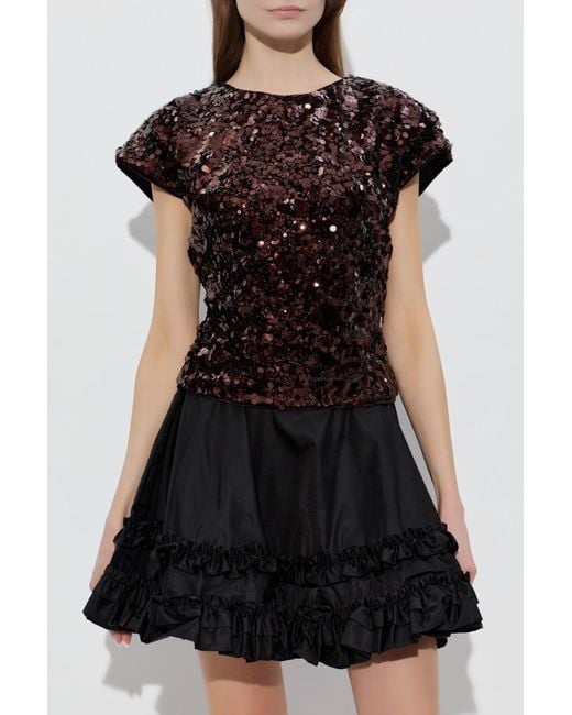 Ganni Black Top With An Open Back