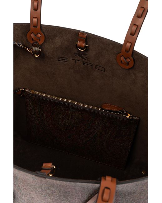 Etro Brown Shopper-Type Bag