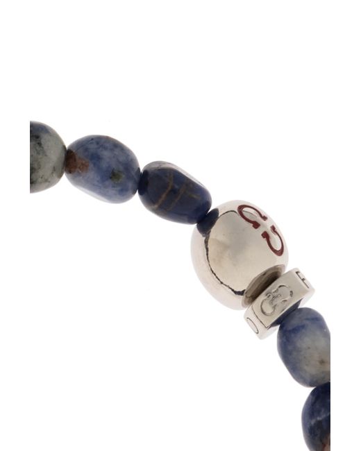 Ferragamo Black Bracelet With Stones for men