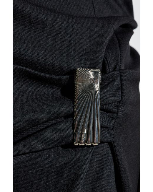 The Attico Black Dress With A Pleat