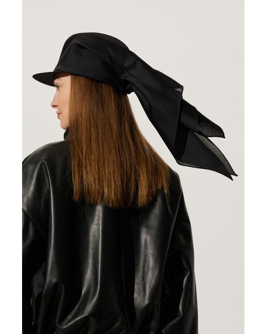 Balenciaga Black Silk Baseball Cap