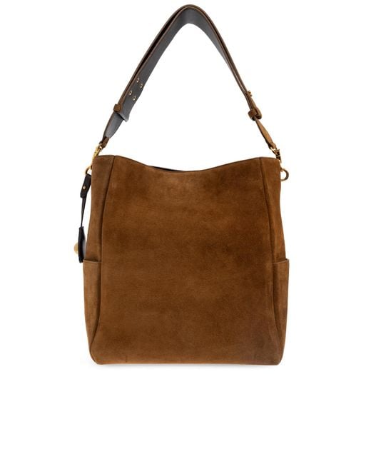 AMI Brown Suede Shopper Bag