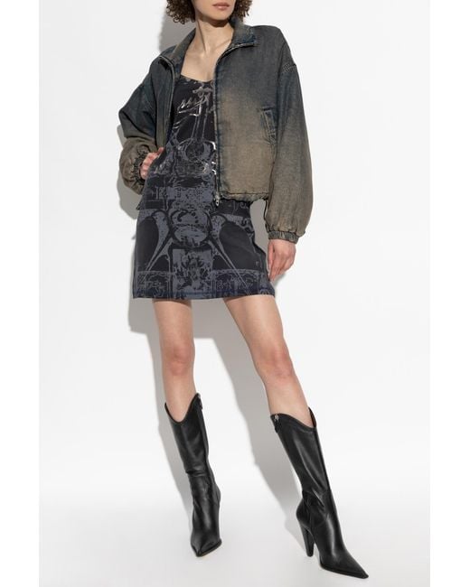 DIESEL Black Denim Jacket 'De-Flower-S'