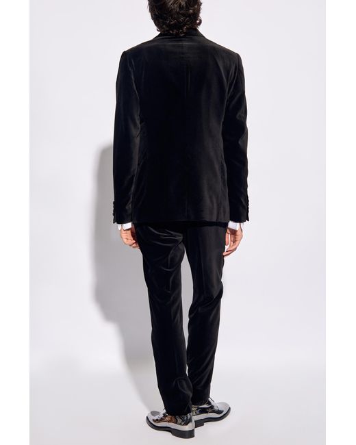 Emporio Armani Black Velvet Suit, for men
