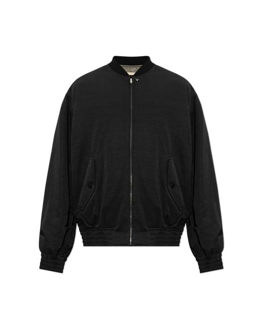 Valentino Garavani Black Bomber Jacket for men