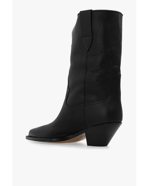Isabel Marant Black Dahope Leather Boots