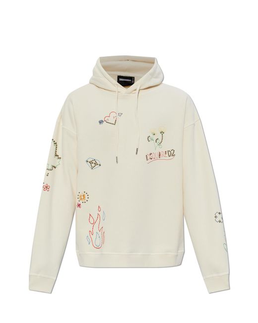 DSquared² White Sweatshirt With Logo for men
