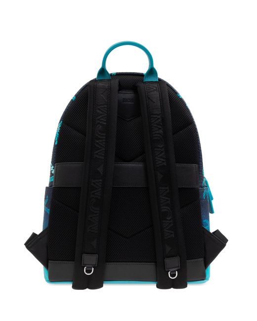 MCM Blue Backpack With Monogram for men