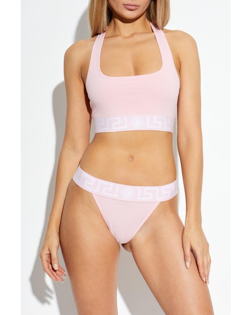Versace Pink Cotton Thongs