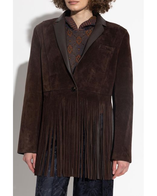 Etro Brown Leather Jacket