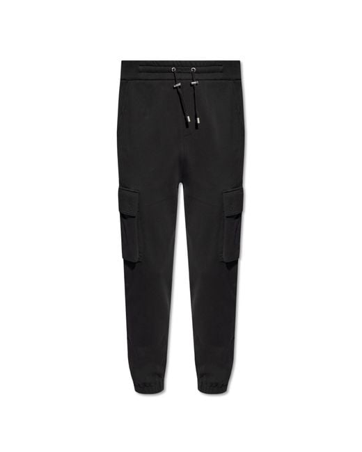 Balmain Black Cargo Sweatpants for men