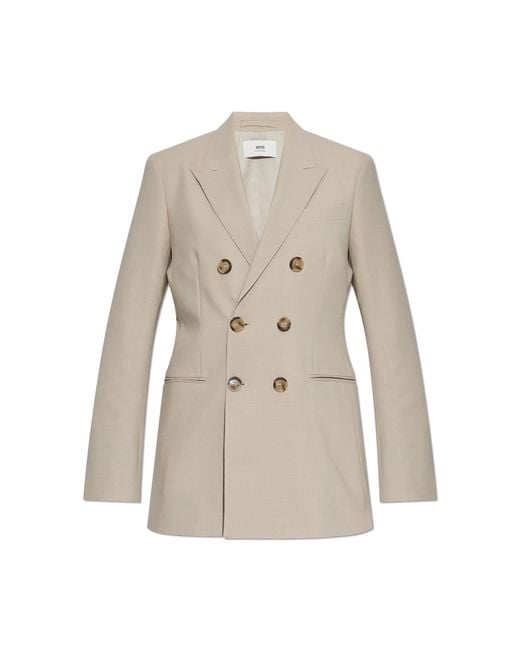 AMI Natural Double-Breasted Blazer