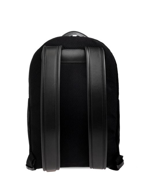 Giorgio Armani Black Backpack With Logo Patch for men
