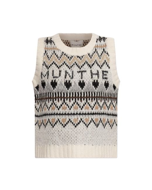 Munthe White Patterned Vest 'Vitalism'