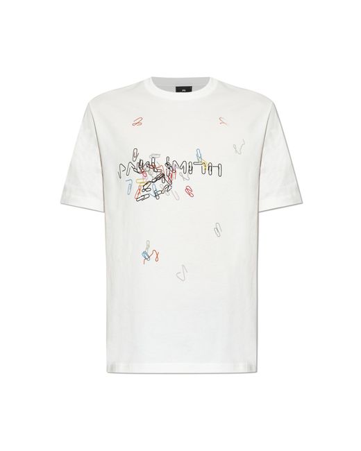 Paul Smith White T-Shirt With Colorful Print for men