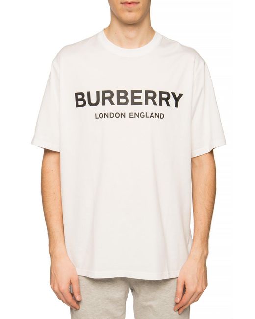 Burberry Cotton Logo T-shirt White for Men - Lyst