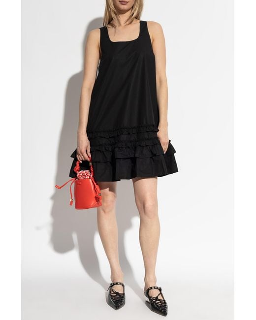 Ganni Black Dress With Straps