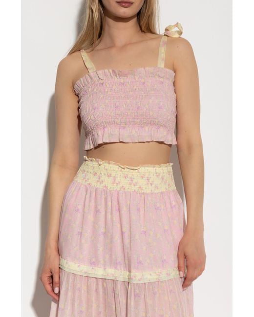 LoveShackFancy Pink Top 'Corbin'